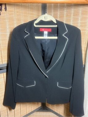 Anne Klein Black Blazer with White Trim